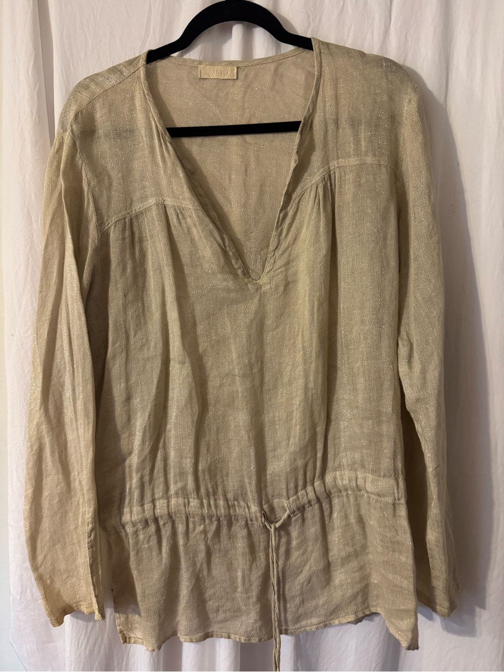 Women’s CP Shades  Lightweight Tunic in Beige/ Goldish Shimmer Size Medium